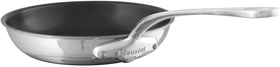 Mauviel 5242.24 M Cook Non-Stick Round Frying Pan 24CM Non.Stick, 9.5-Inch, Stainless Steel