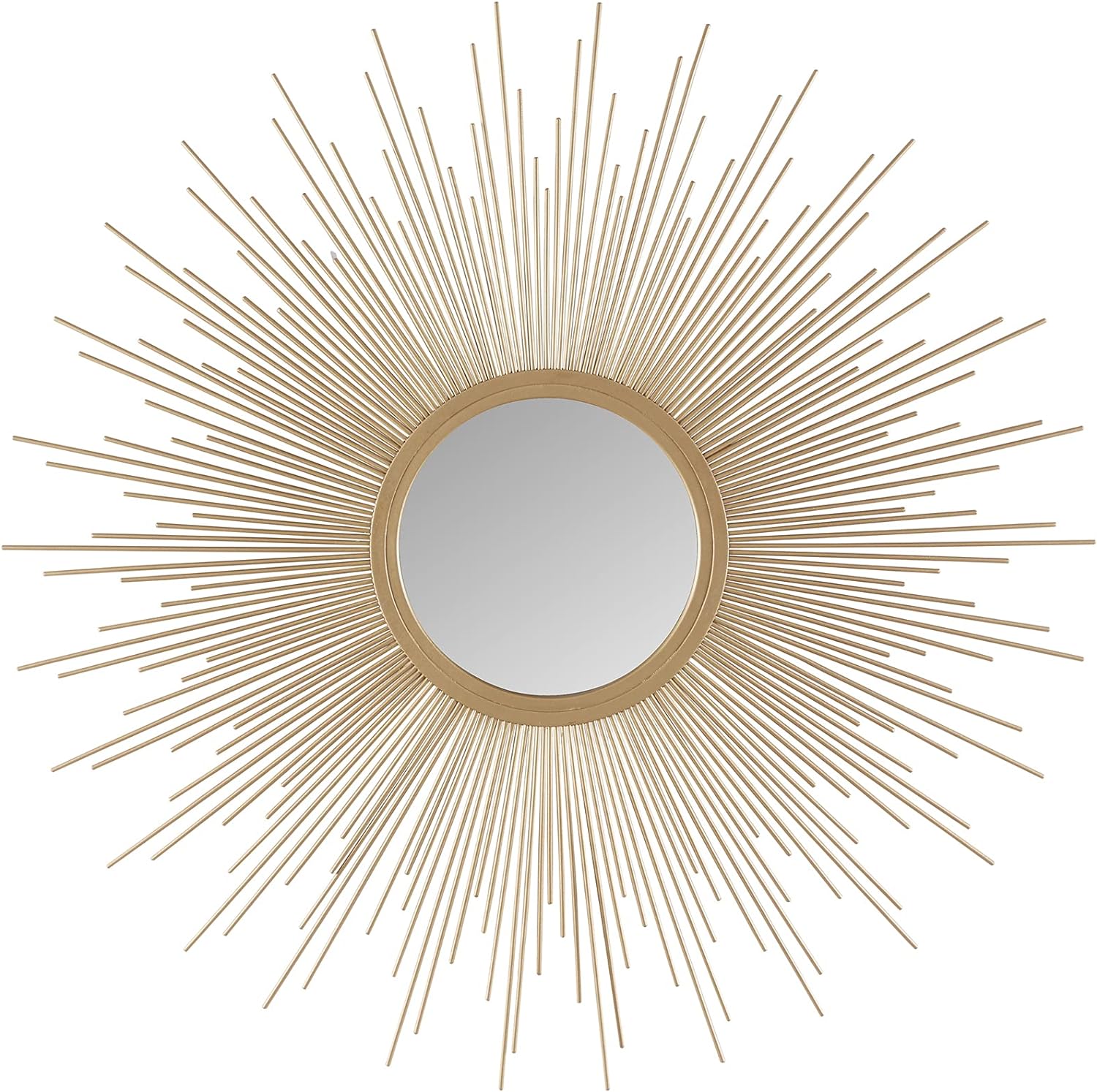 Madison Park Wall Dcor Fiore Metal Sunburst Mirror for Living Room - Home Accent, Ready to Hang Bedroom Decoration, 29.5 Diameter, Gold