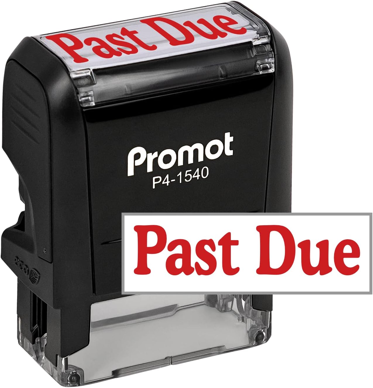 Promot Past Due Self Inking Rubber Stamp - Refillable Stampers for Office - Business, Accounting, Bookkeeping, Coding, Legal, Notary, Work, Ordering, Inventory, Check, Accounts Payable Stamp - Red Ink