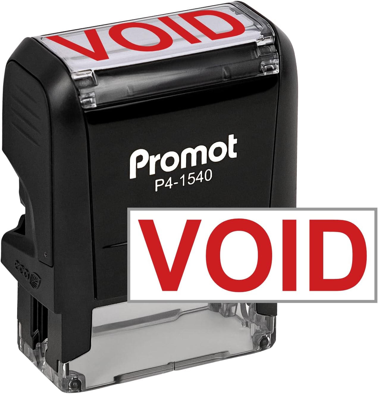 Promot Void Self Inking Rubber Stamp - Refillable Stampers for Office - Business, Accounting, Bookkeeping, Coding, Legal, Notary, Work, Ordering, Inventory Stamps - Red Ink