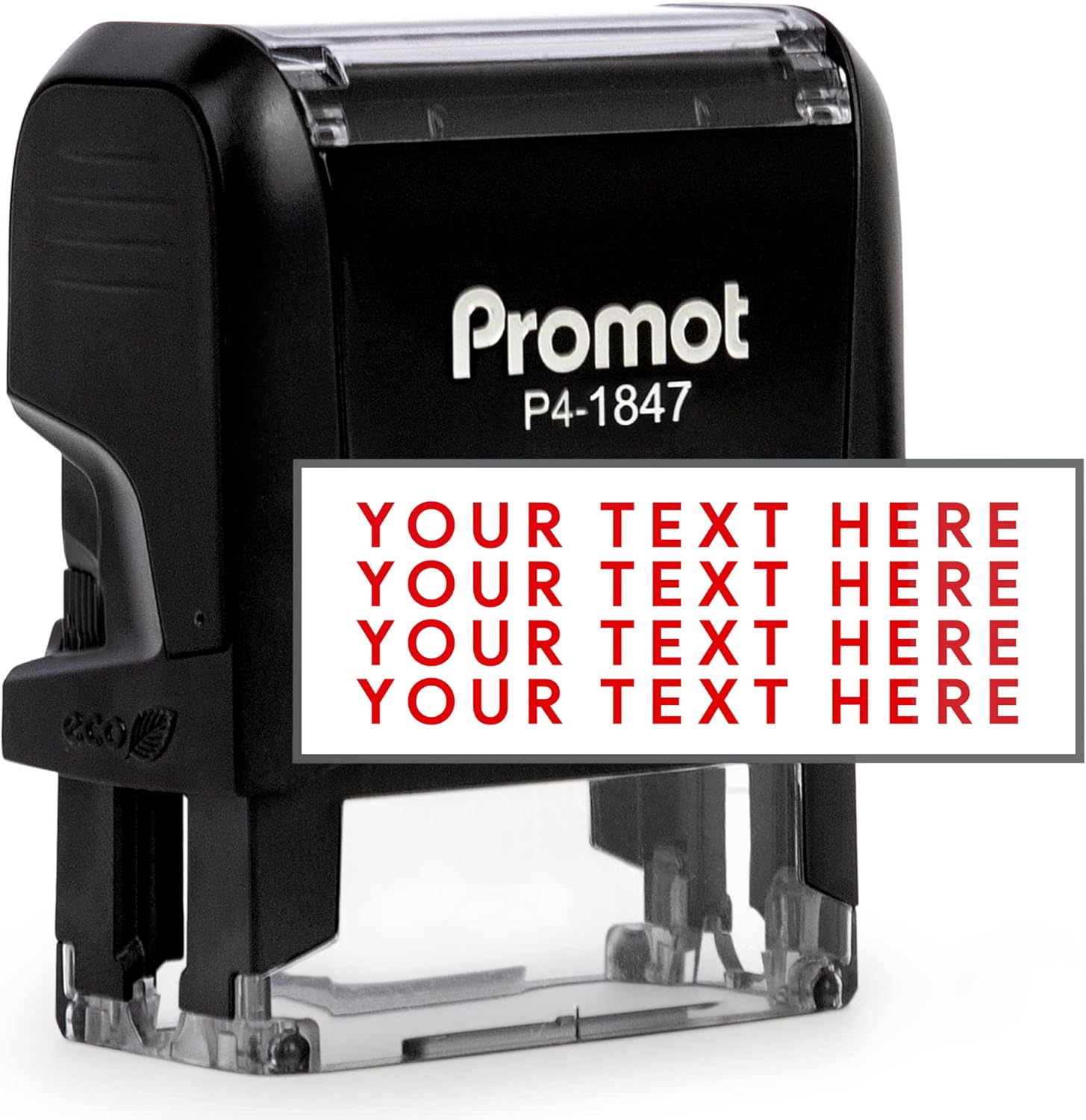 Promot Self Inking Personalized Stamp - Up to 4 Lines of Personalized Text, Custom Address Stamp, Office Stamps, Customized Stamp, Custom Stamps Self Inking with Easy to Change Ink Cartridge (Medium)