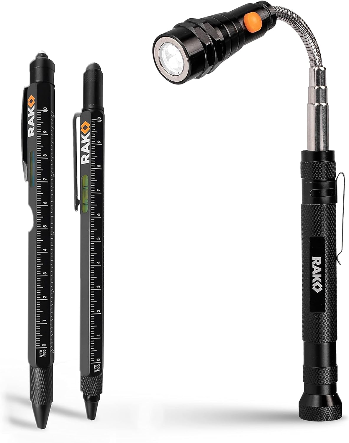 RAK Magnetic LED Pickup Tool Bundle with Multi-Tool 2Pc Pen Set