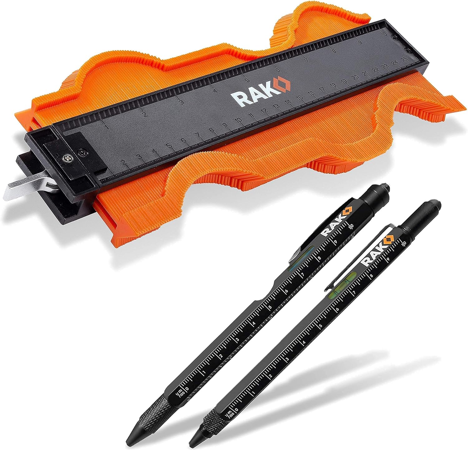 RAK Multi-Tool 2Pc Pen Set Bundle with Contour Gauge (10 Inch Lock)