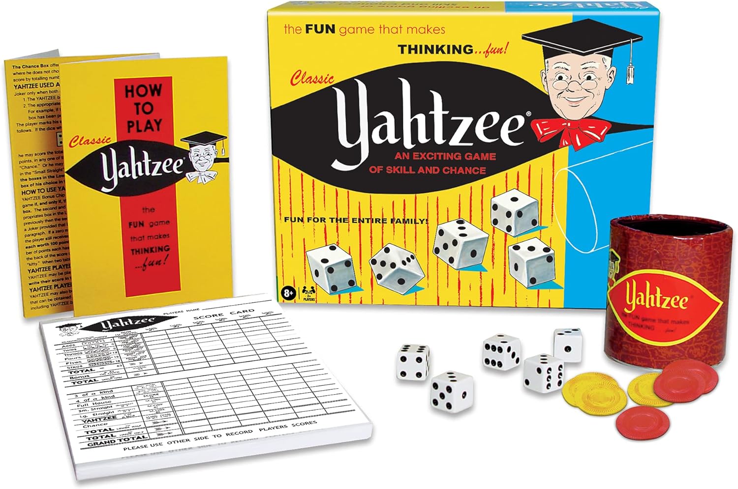 Classic Yahtzee, An Exciting Game Of Skill And Chance for age 8 and up