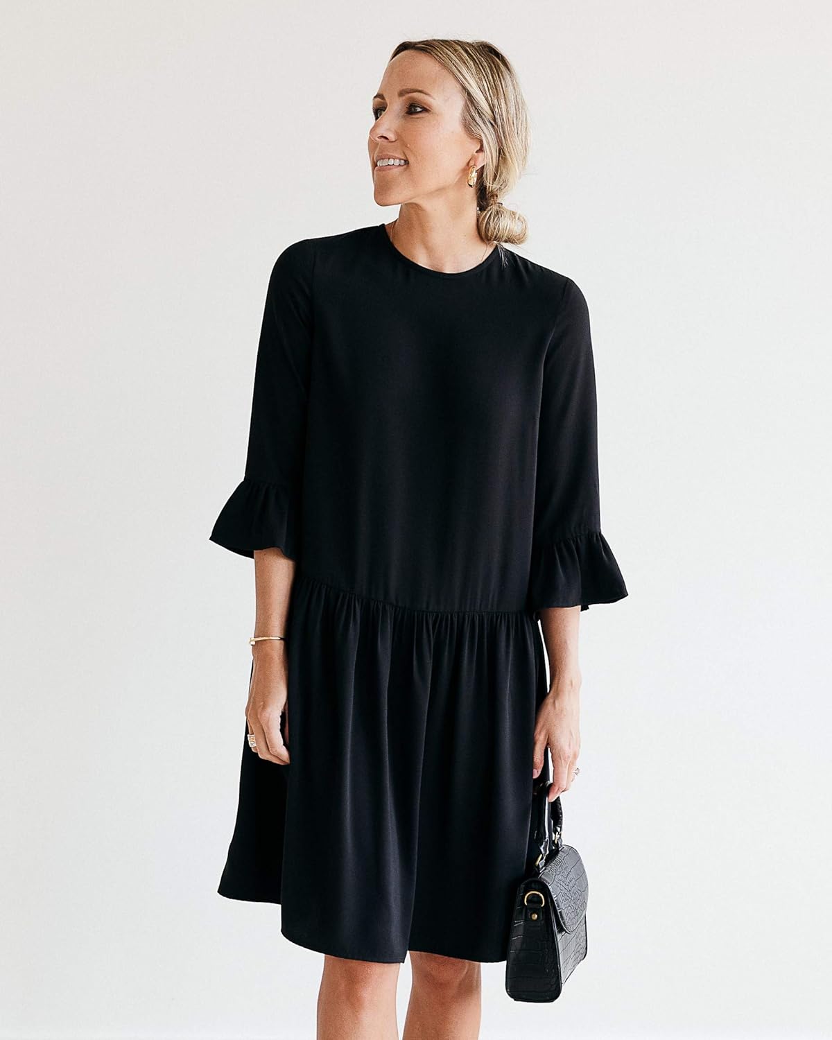 The Drop Women' Black Drop-Waist Dress by @jaceyduprie