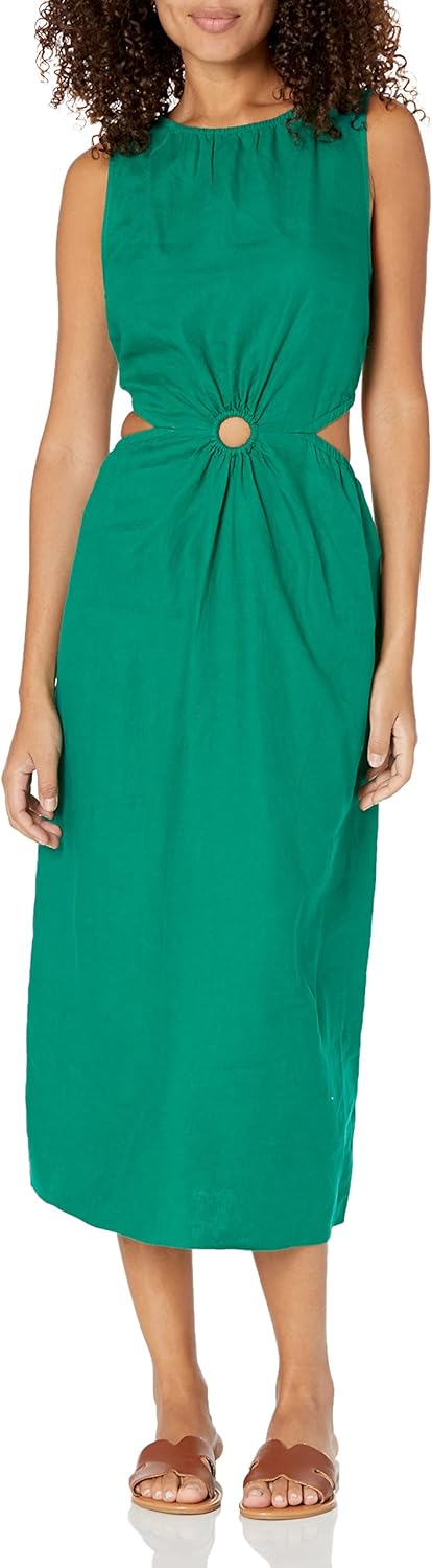 The Drop Women' Sade Linen Cutout Midi