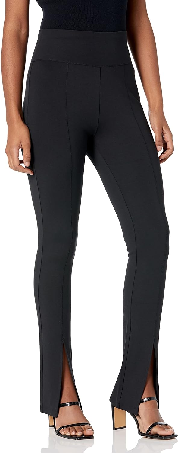 The Drop Women' Uma High-Rise Fitted Slit Front Pull-On Pant