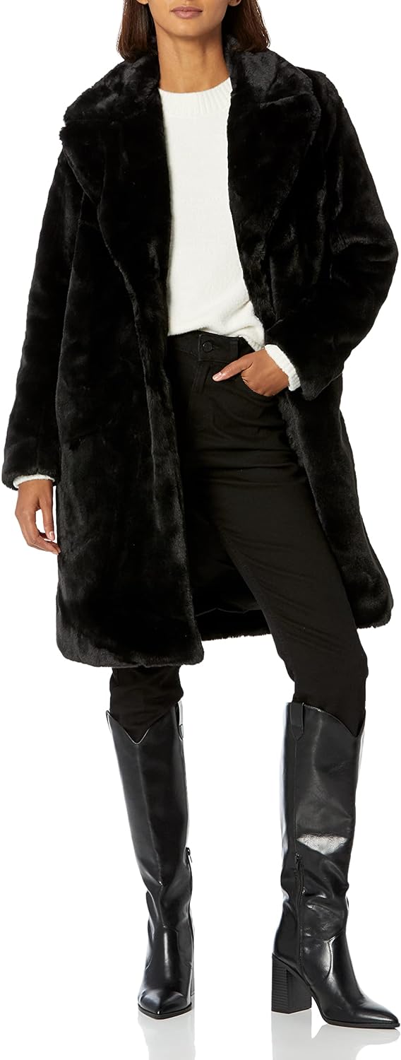 The Drop Women' Kiara Loose-Fit Long Faux Fur Coat