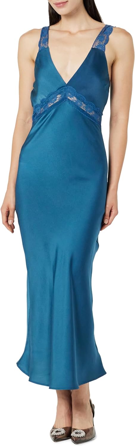 The Drop Women' Valentina Lace-Trimmed Slip Dress