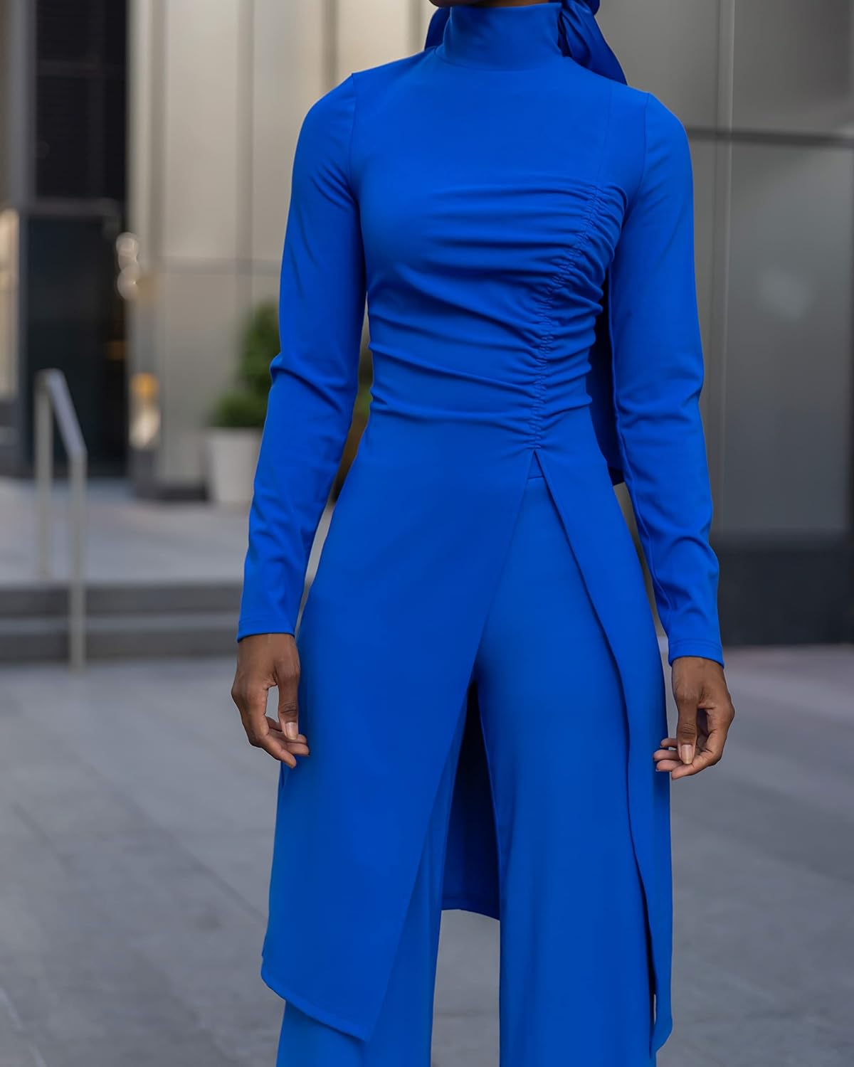 The Drop Women' Electric Blue Long Sleeve Knit Top by @aissatatdiallo