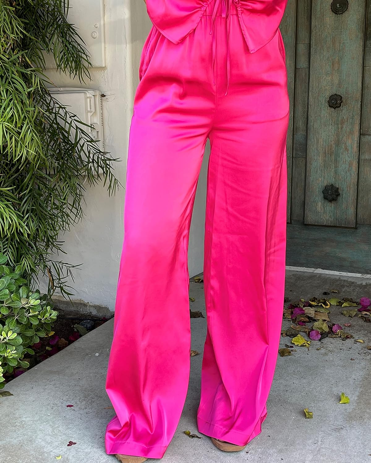 The Drop Womens Hot Pink Wide Leg Pull-on Pant by @karsenkimball