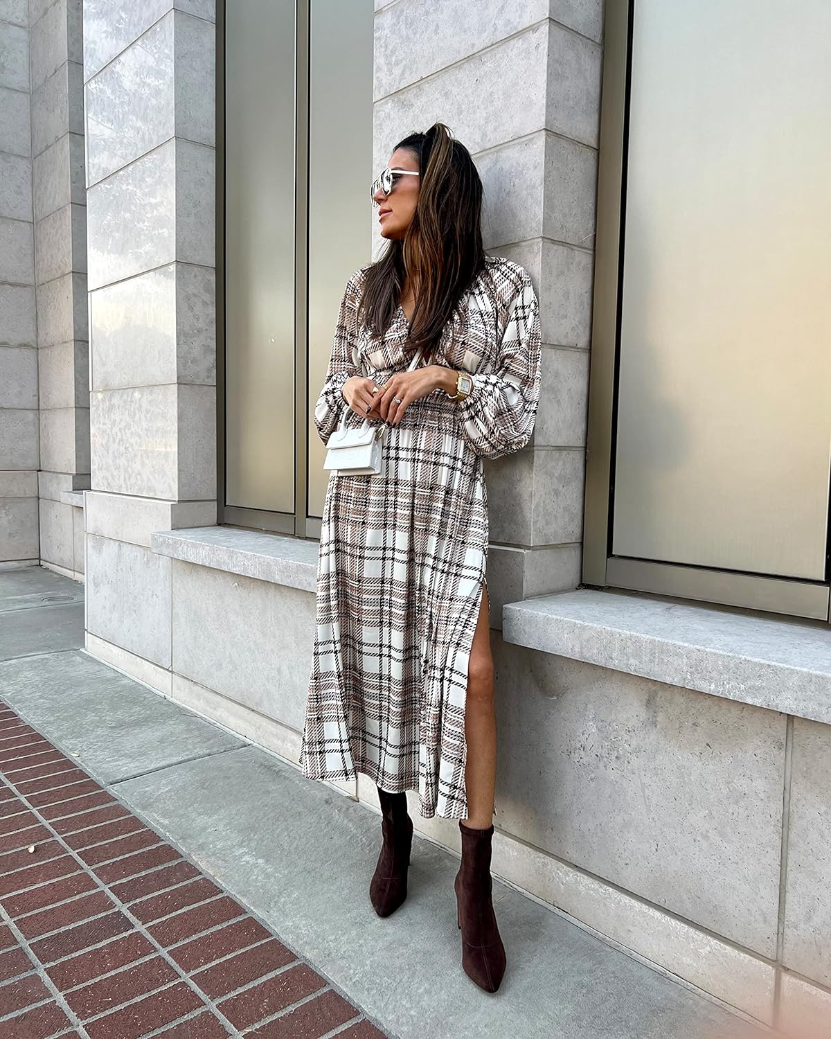 The Drop Women' Plaid Printed Romantic Dress by @christineandrew