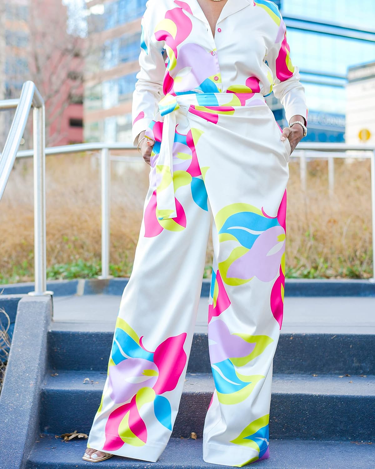 The Drop Women' Printed Wrap Front Pants by @muneerapage
