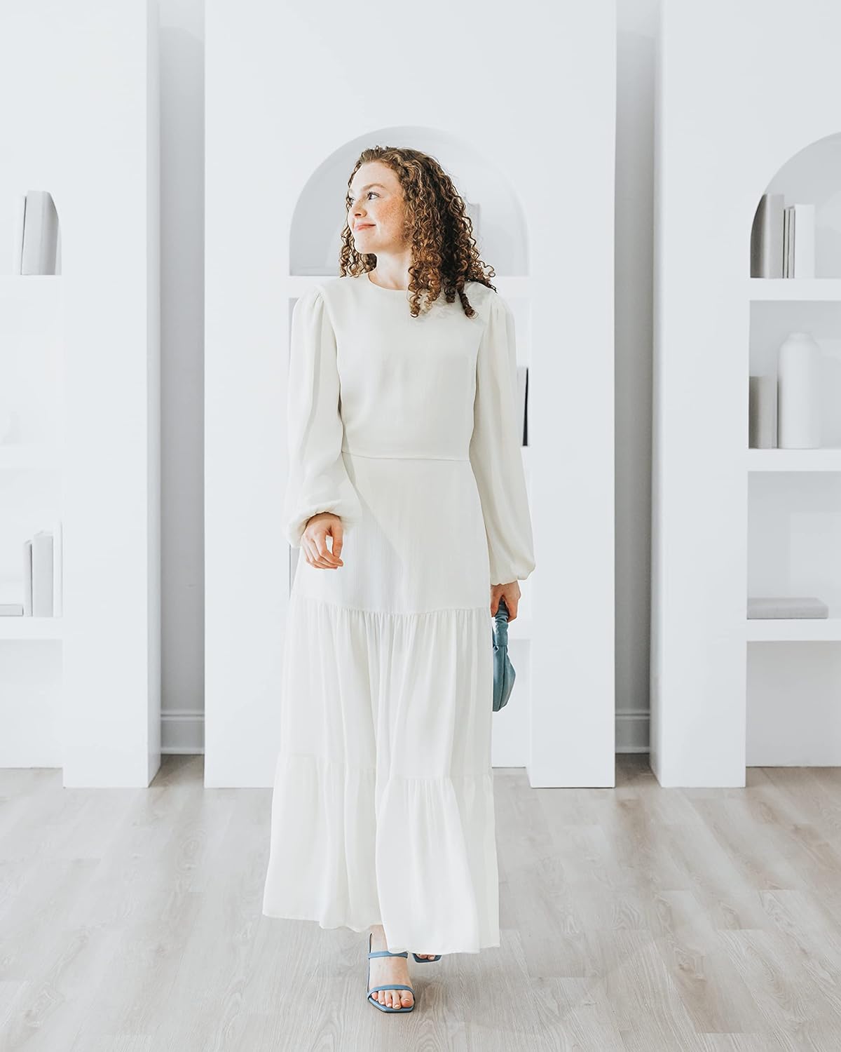 The Drop Women' Ivory Tiered Maxi Dress by @withloveleena