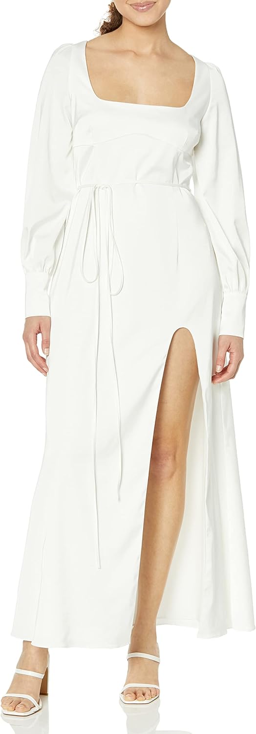 The Drop Women' Snow White Long-Sleeve Open Back Maxi by @carolinecrawford