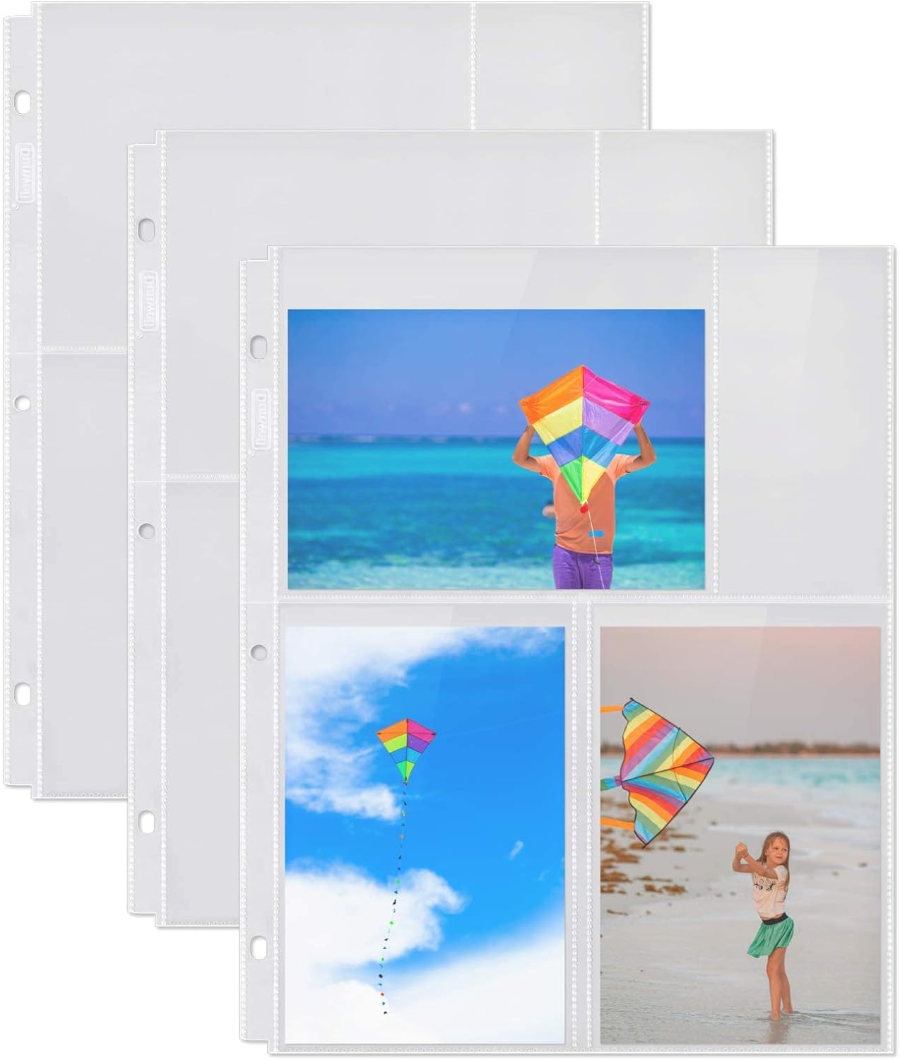 Dunwell Photo Album Refill Pages - (4x6 Mixed Format, 25 Pack) for 150 Photos, 3-Ring Binder Photo Pockets, Each Photo Page Holds Six 4 x 6 Pictures, Postcard Sleeves, Archival Photo Sleeves 4x6