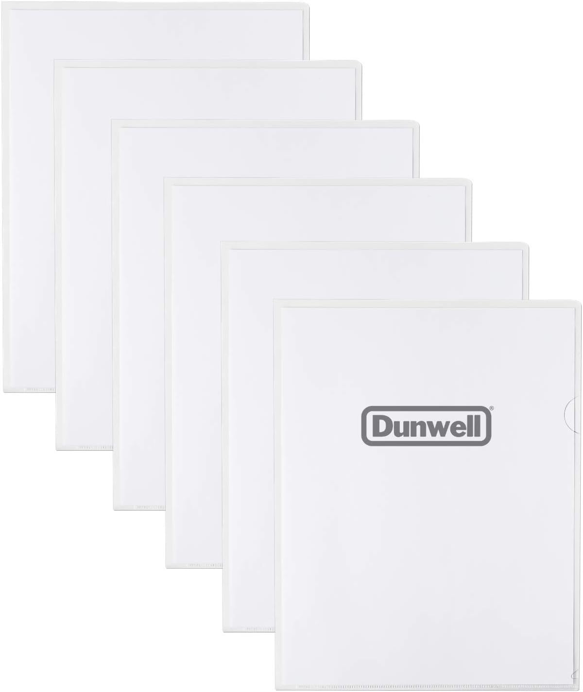 Dunwell Clear Plastic Project Sleeves (6 Pack), 8.5x11 Letter Size, Clear File Folders, L-Type Clear Document Folder, Transparent Folder, See Through Project Sleeves, Acid-Free Poly, Archival Quality