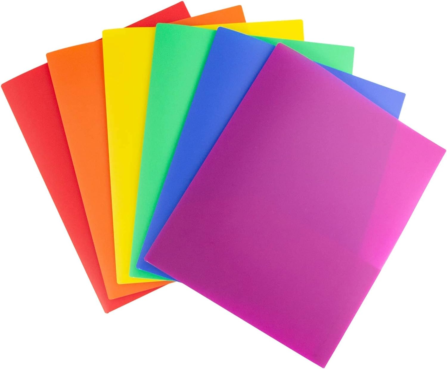 Dunwell Colored Plastic Folders with Pockets - (6 Pack, Assorted Colors), 2 Pocket Poly Folders for School & Office, Durable Heavy Duty File Folders, Includes Adhesive Labels