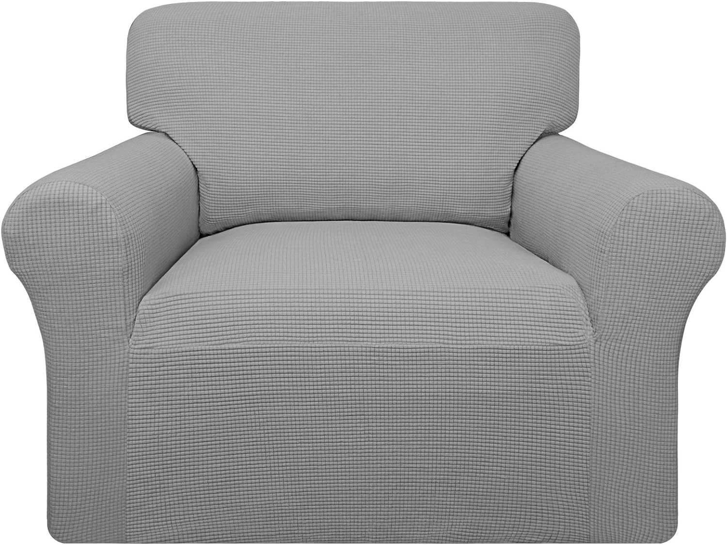 Easy-Going 100% Waterproof Chair Couch Cover, Dual Waterproof Sofa Cover, Stretch Jacquard Sofa Slipcover, Leakproof Furniture Protector for Kids, Pets, Dog and Cat (Chair, Light Gray)