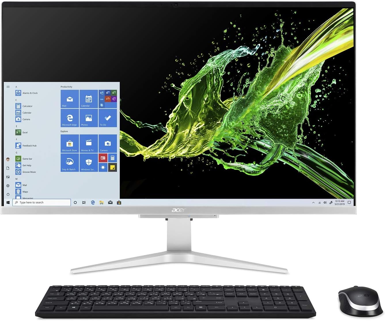 Acer Aspire C27-962-UA91 AIO Desktop, 27 Full HD Display, 10th Gen Intel Core i5-1035G1, NVIDIA GeForce MX130, 12GB DDR4, 512GB SSD, 802.11ac Wi-Fi, Wireless Keyboard and Mouse, Windows 10 Home