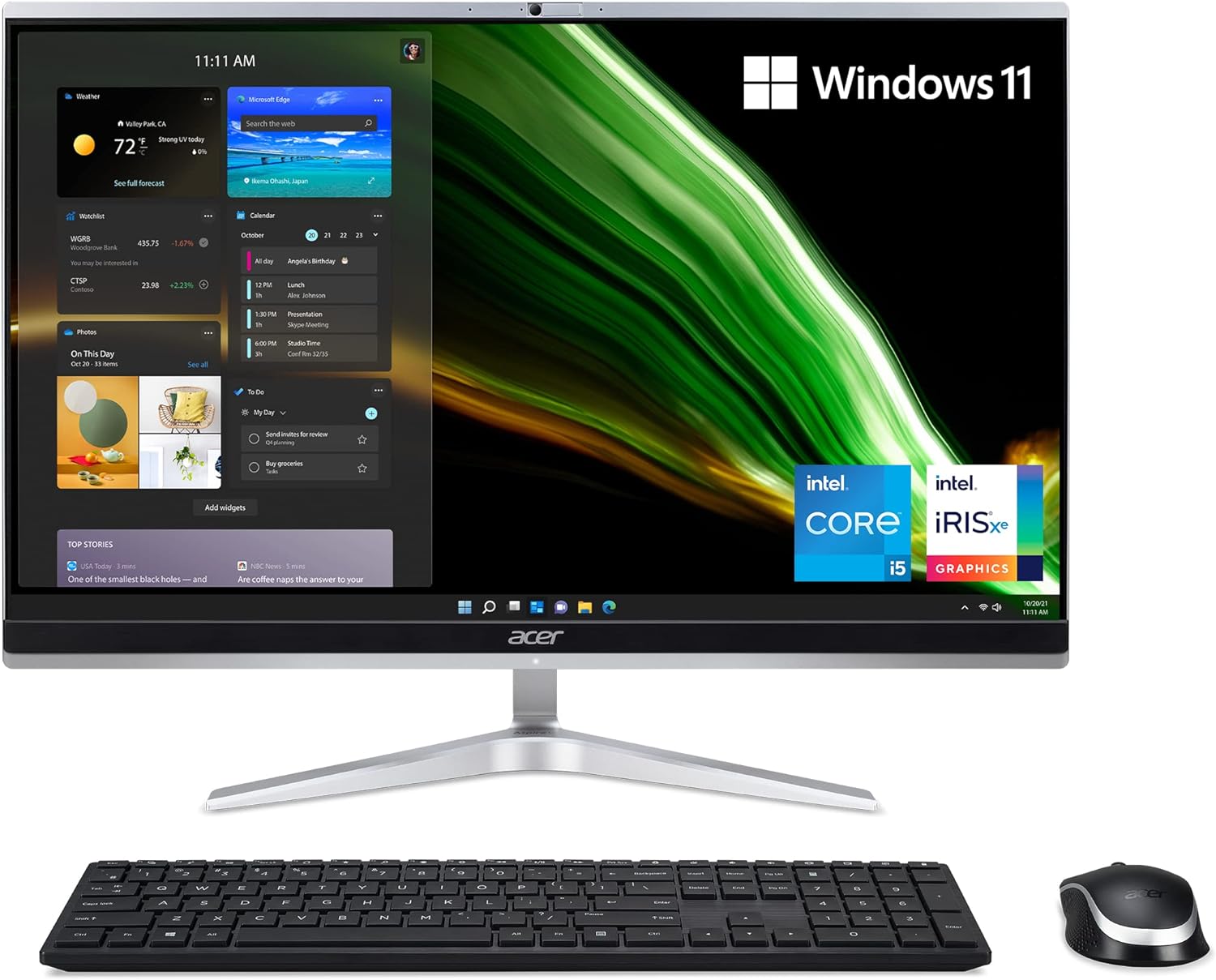 Acer Aspire C24-1650-UA92 AIO Desktop | 23.8 Full HD IPS Display | 11th Gen Intel Core i5-1135G7 | Intel Iris Xe Graphics | 8GB DDR4 | 512GB NVMe M.2 SSD | Wi-Fi 6 | Windows 11 Home