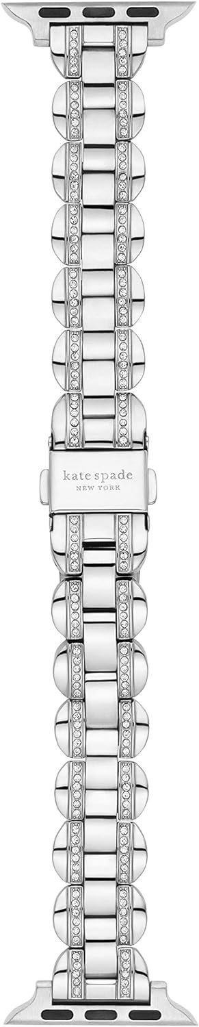 Kate Spade New York Stainless Steel Band for 38/40/41mm Apple Watch Series 1-6, Color: Silver (Model: KSS0090)