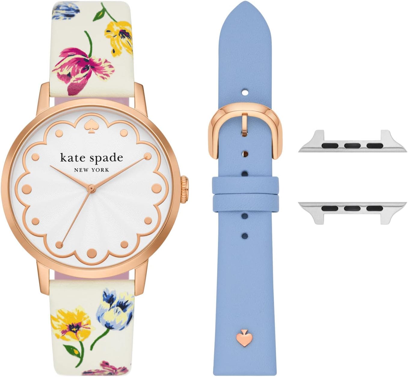 Kate Spade New York Interchangeable Leather Band Compatible with Your 38/40/41mm Apple Watch- Straps for Apple Watch Series 8/7/6/5/4/3/2/1/SE