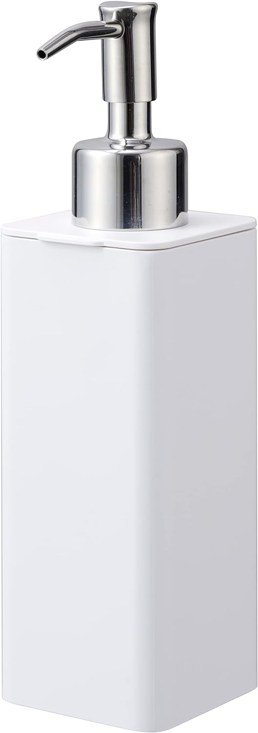 YAMAZAKI Home Refillable Hand Soap Pump | Bathroom, Kitchen | Plastic | Dispenser, One Size, White