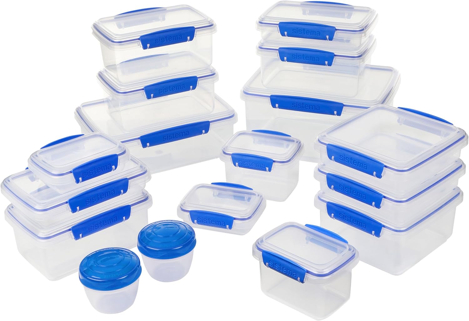 Sistema KLIP IT Collection Food Storage Containers, 34-Piece Set,Blue