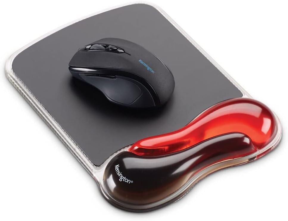 Kensington Duo Gel Mouse Pad with Wrist Rest - Red (K62402AM)