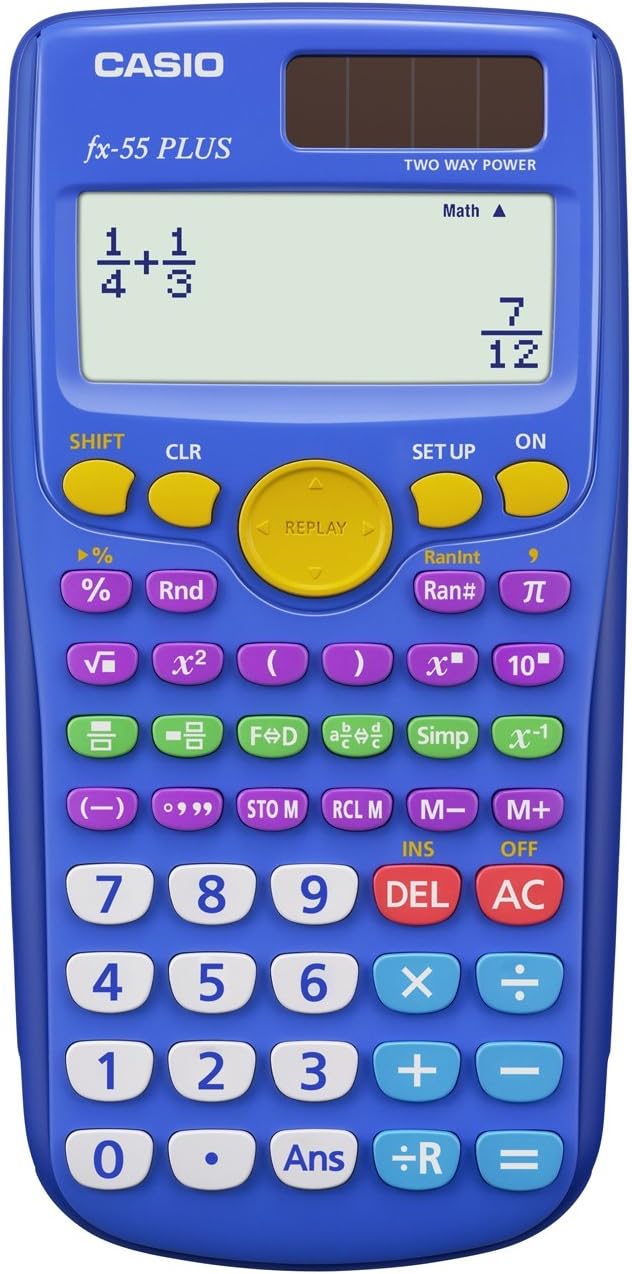 Casio fx-55 PLUS Elementary/Middle School Fraction Calculator Small