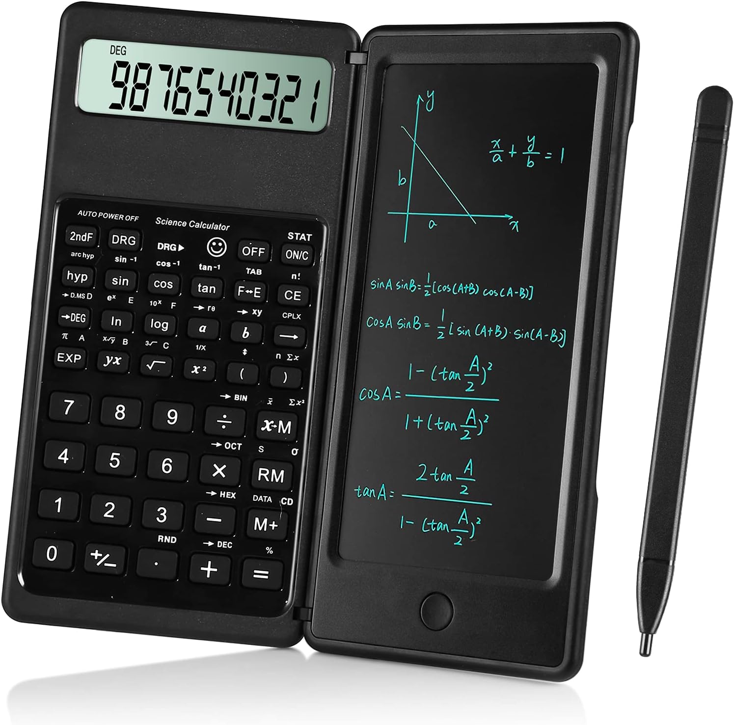 IPepul Scientific Calculators for Students, 10-Digit Large ScreenMath Calculator with Notepad for Middle High School& CollegeBlack