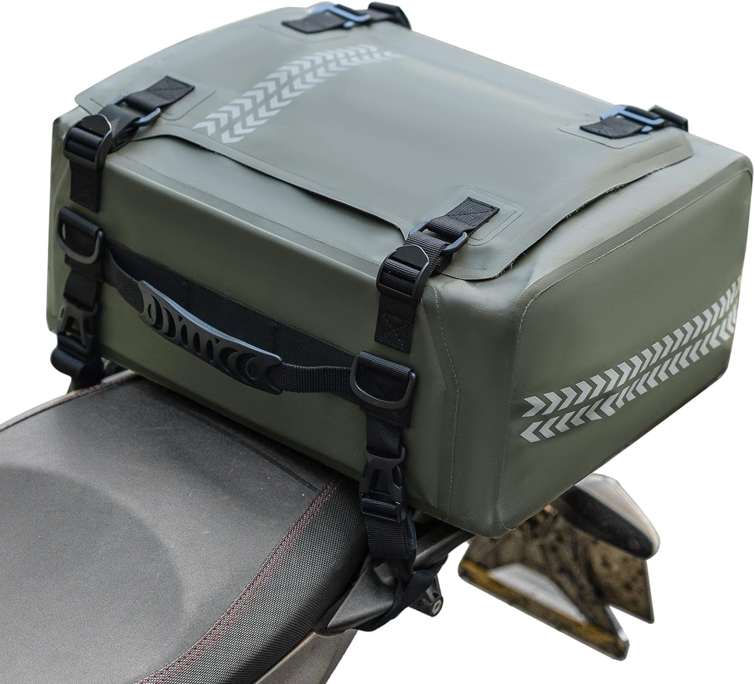 ROCKBROS Motorcycle Tail Bag Waterproof 30L Universal Motor Seat Bag Luggage Pannier Dry Bag Army Green