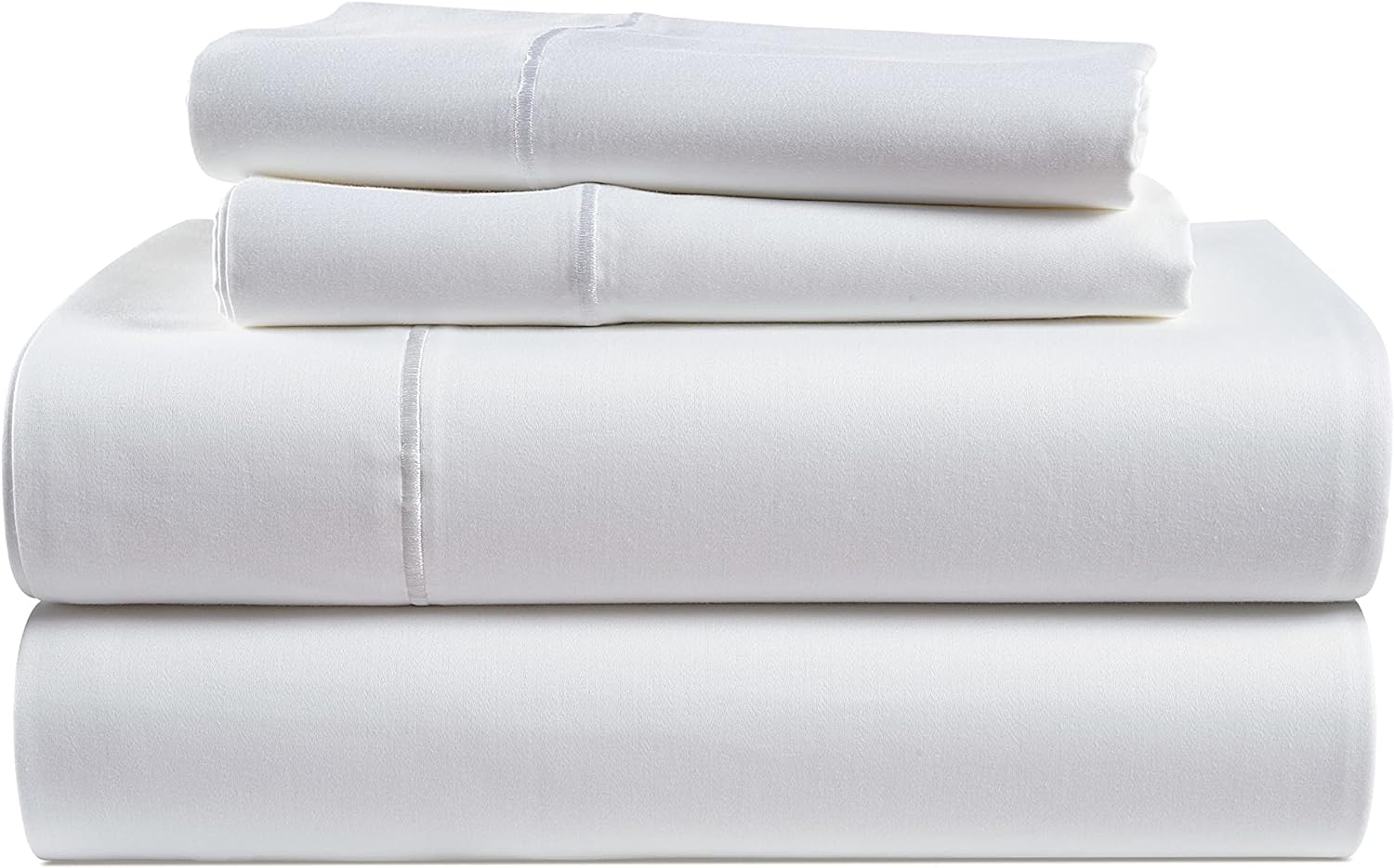 LANE LINEN 100% Egyptian Cotton Sheets Queen Size - 1000 Thread Count White Bed Sheets for Queen Size Bed, Long Staple Bedding Sheets, Sateen Weave, Luxury Hotel Sheets, Fits Upto 17' Mattress