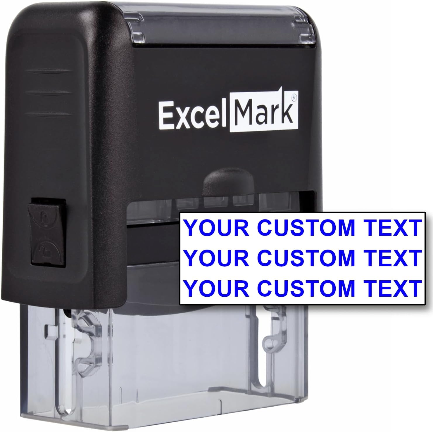 Custom Self-Inking Stamp - Up to 3 Lines - 11 Color Choices and 17 Font Choices (Small)