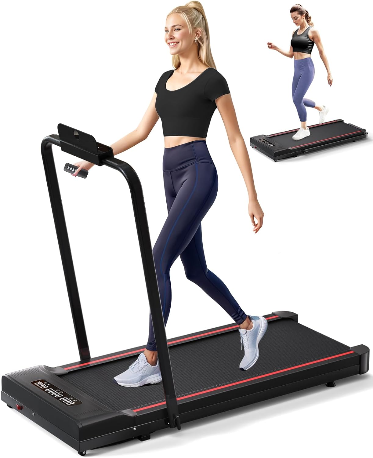 Freepi Treadmill-Under Desk Treadmill-2 in 1 Folding Treadmill-Walking pad-Treadmill 340 lb Capacity