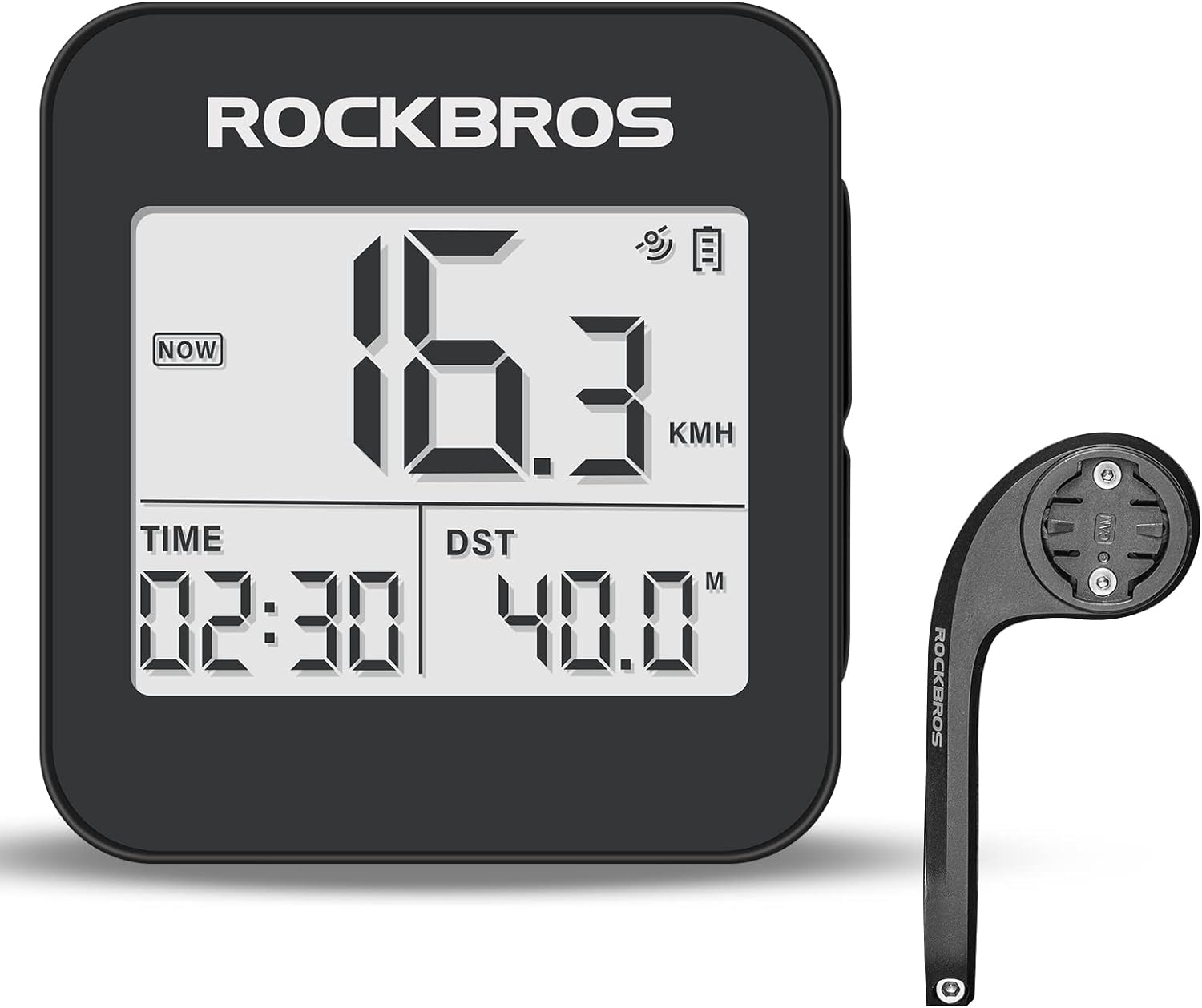 ROCKBROS GPS Bike Computer with Mount, Accurate Bike Speedometer Wireless with Automatic Backlight, Bicycle Odometer IPX6 Waterproof and 600mAH Battery Large Display Screen