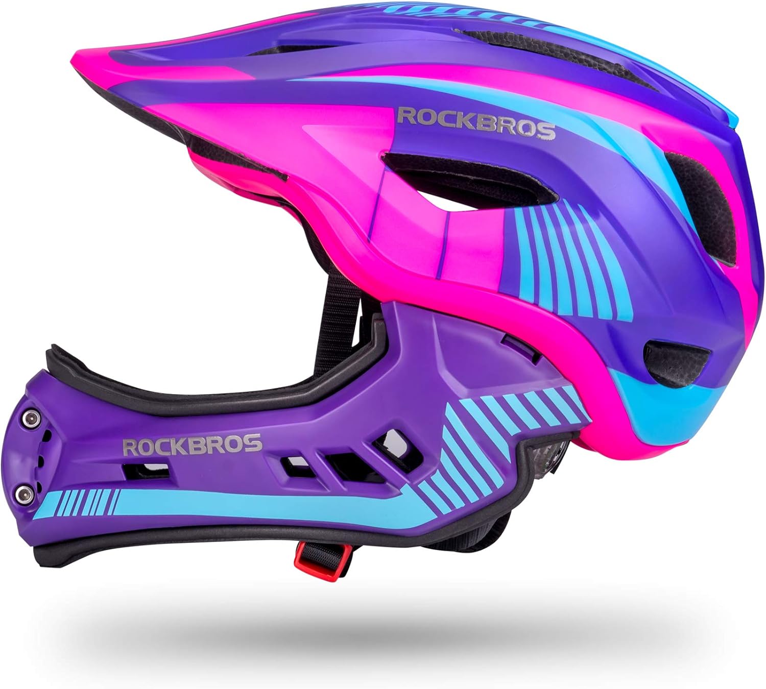 ROCKBROS Kids Full Face Helmet Kids Bike Helmets Lightweight Toddler Mountain Bike Helmet Detachable for MTB BMX Skating Cycling Scooter Safety Bicycle Helmets for Youth Child Boys Girls Ages 3-16