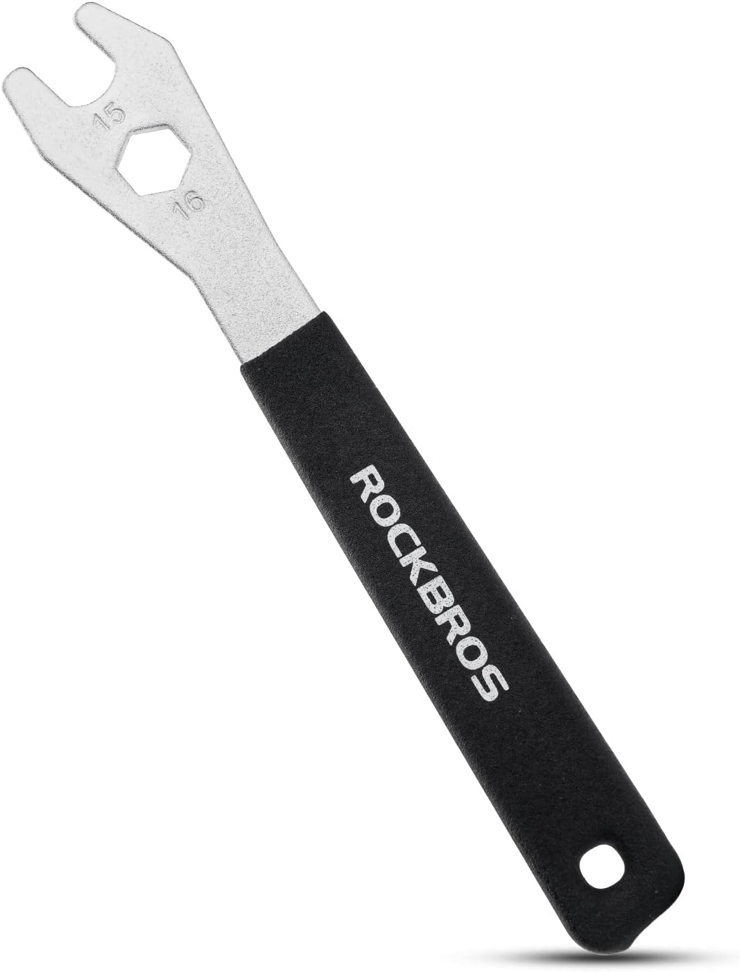 ROCKBROS 15mm Black Metal Pedal Wrench with Extra Long Handle for Bike Removal and Installation