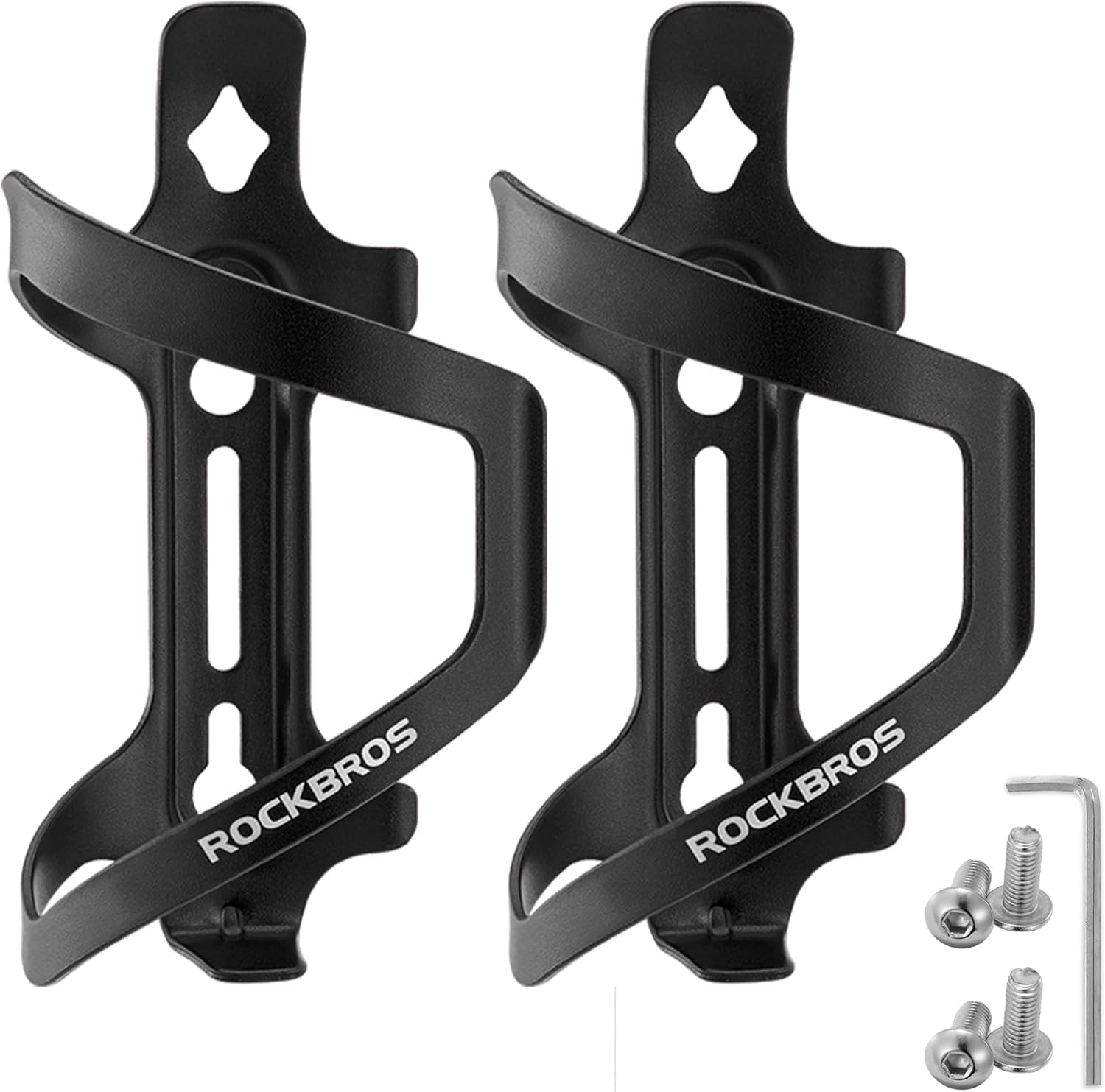 ROCKBROS Bike Water Bottle Holder Cage Aluminum Alloy Bicycle Water Bottle Cage Brackets Bike Cup Holder for Road Mountain Bikes Black