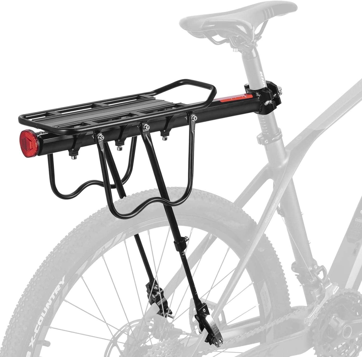 ROCKBROS Rear Bike Rack Bicycle Cargo Rack Full Quick Release Adjustable Bicycle Carrier Bike Luggage Rack for Back of Bike Aluminum Alloy 115 lbs Capacity Bike Accessories Black