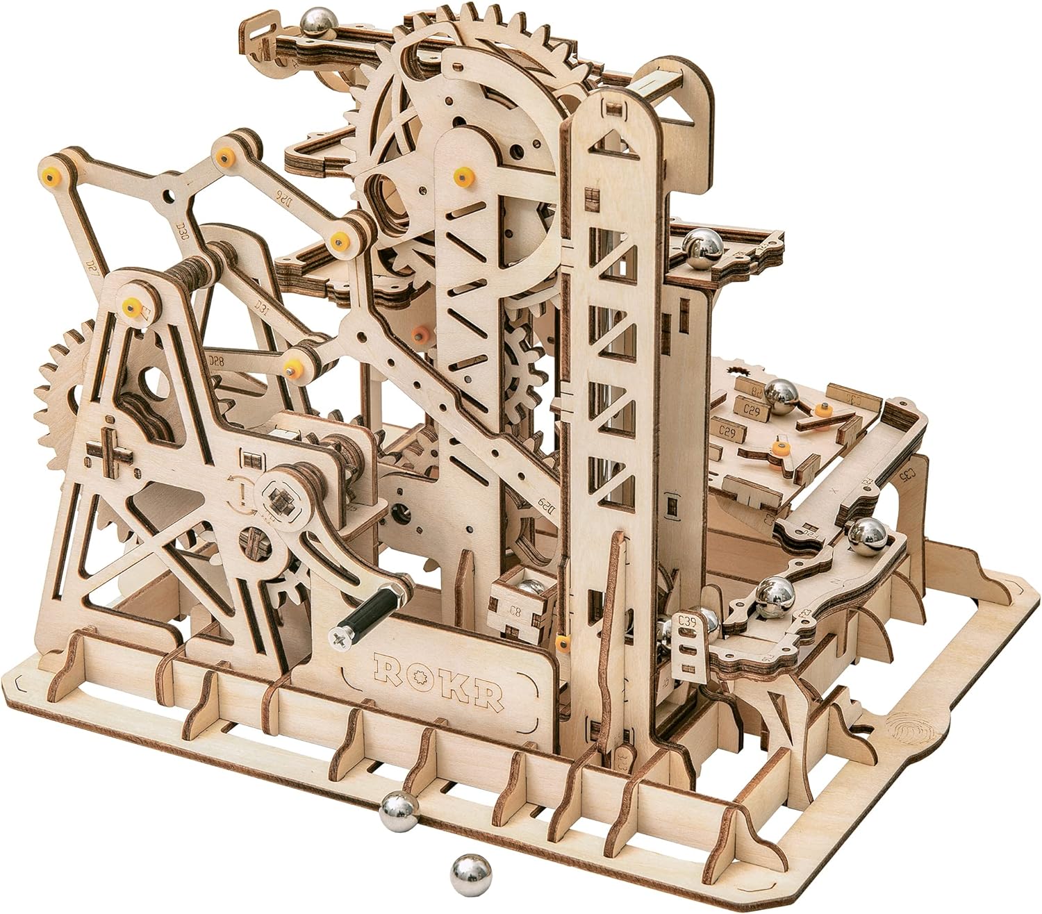 ROKR 3D Wooden Puzzle-Mechanical Model-Wooden Craft Kit-DIY Assembly Toy-Mechanical Gears Set-Brain Teaser Games-Best Gifts for Adults & Teens Age 14+(LG504-Fortress)