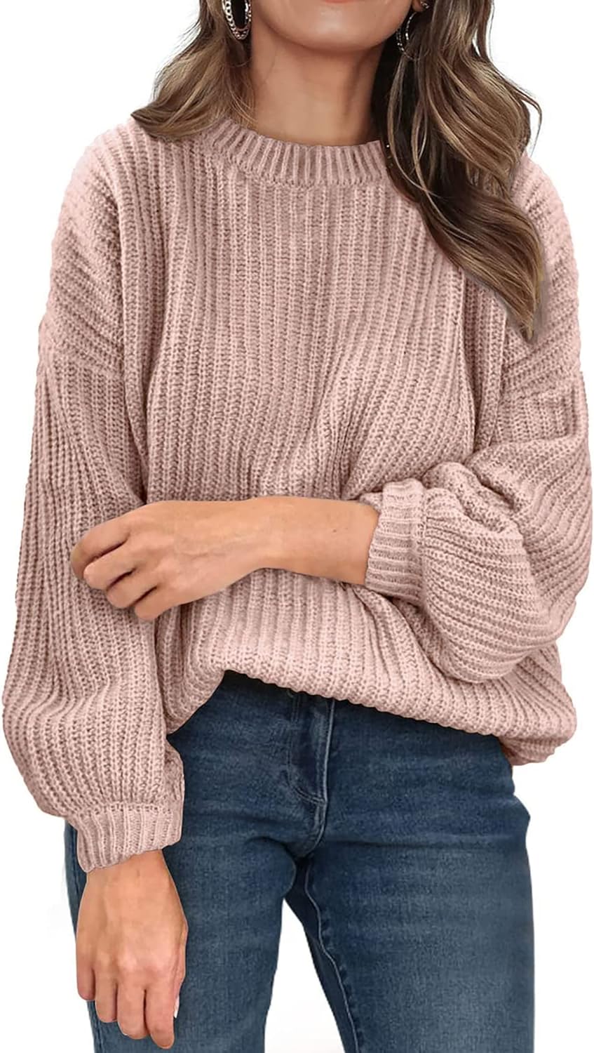 PRETTYGARDEN Women' Fashion Sweater Long Sleeve Casual Ribbed Knit Winter Clothes Pullover Sweaters Blouse Top