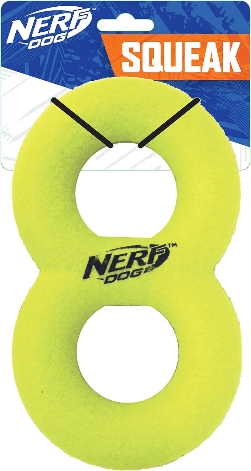 Nerf Dog 8.7in Max Court Squeak Infinity Tug Green/Blue (5339)