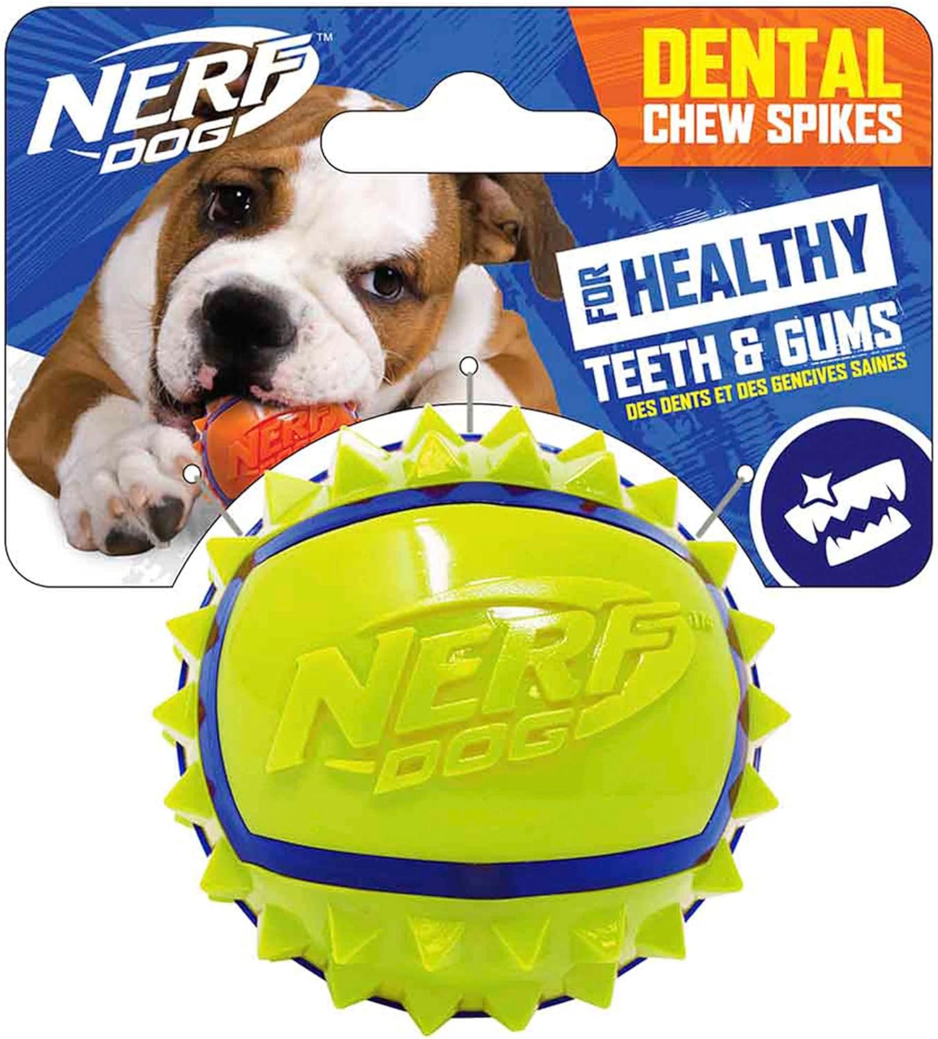 Nerf Dog 2.5in TPR Spike Ball - Blue/Green