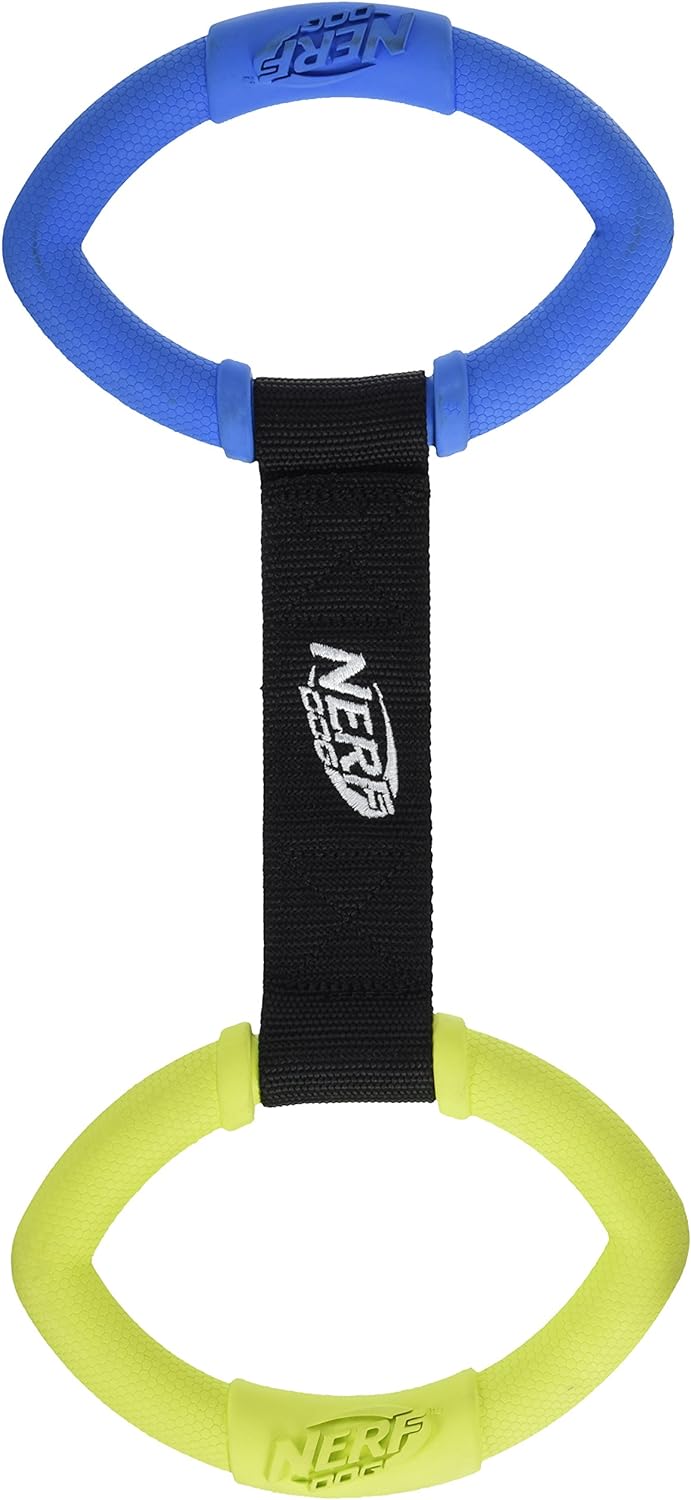 Nerf Dog 13in 2-Ring Strap Tug - Blue/Green