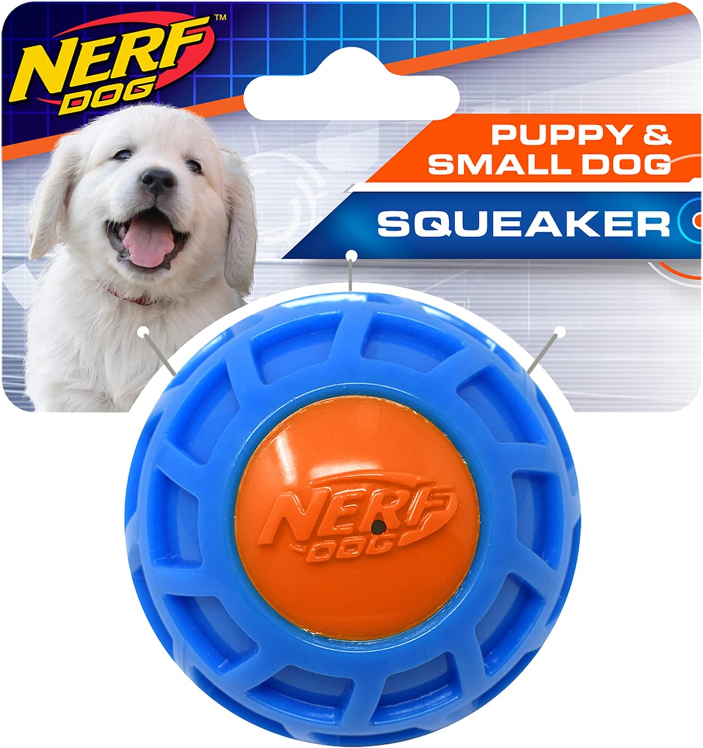Nerf Dog 2.5in TPR EXO Squeak Ball - Blue/Orange