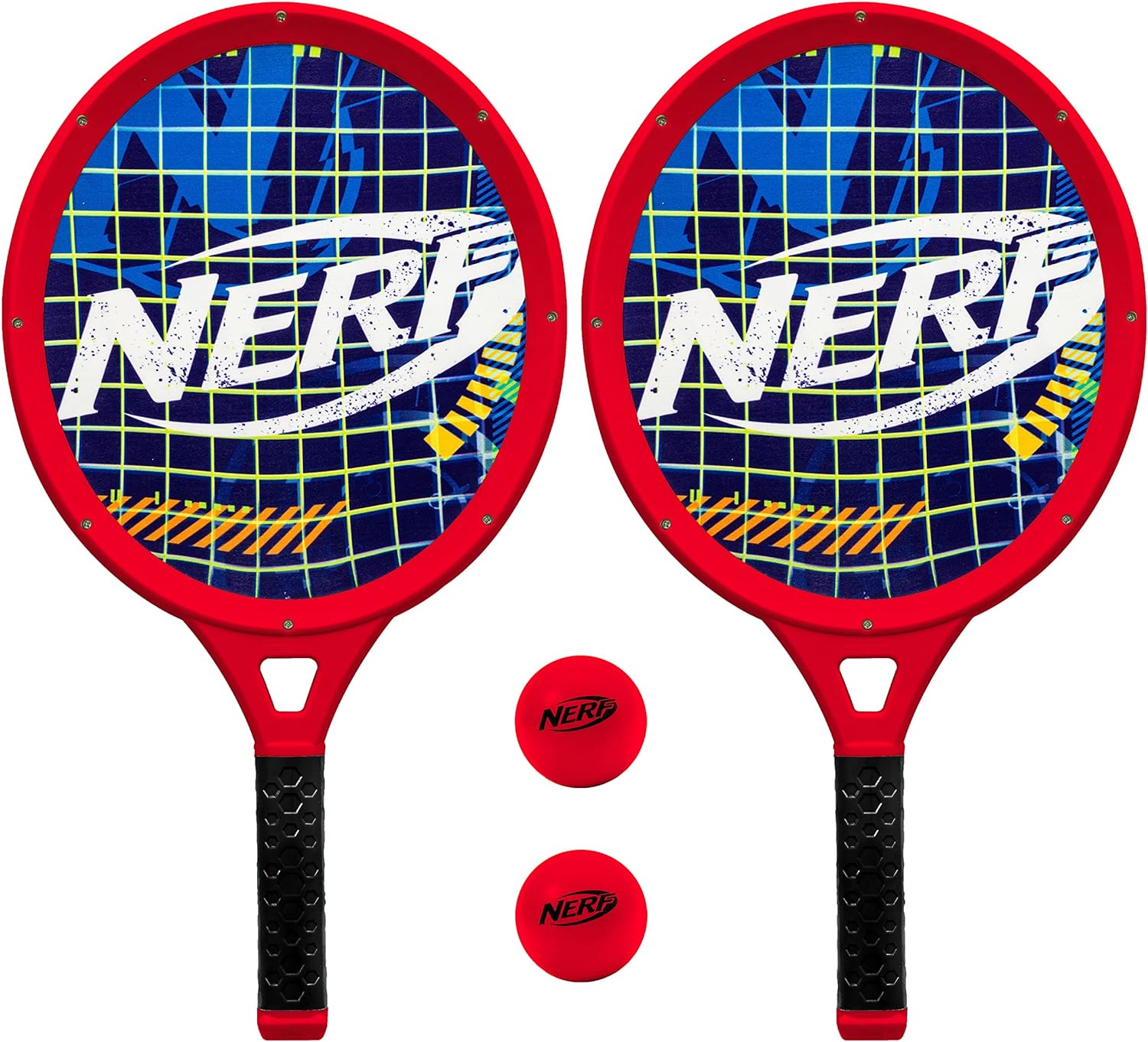 NERF Foam Tennis Set for Kids - 2 Player Kids Tennis Set - Jumbo Rackets and Foam Tennis Ball - Indoor Tennis Set - (2) Rackets and Foam Ball Included