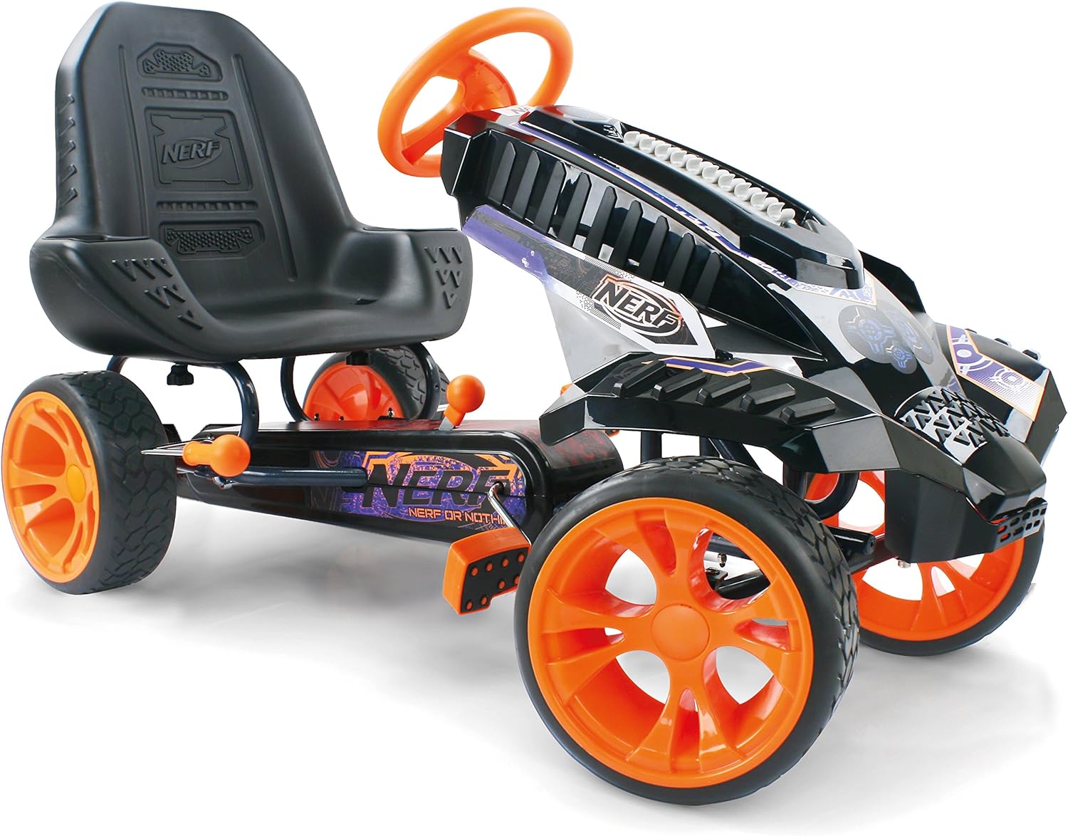 Hauck: Nerf Battle Racer, Pedal Go Kart, Includes a Placeholder for Nerf Blasters, Holds Up to 120 Pounds, Blasters and Darts Not Included, For Ages 4 and up