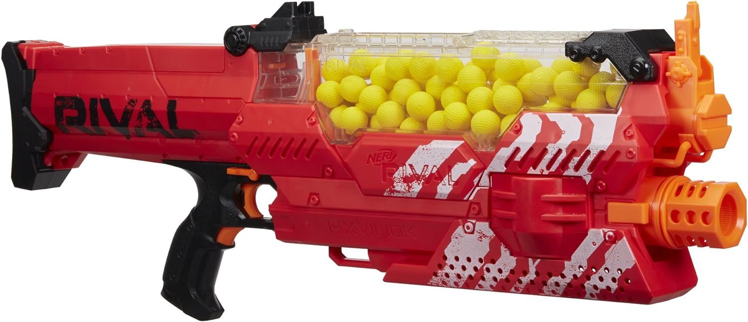NERF Rival Nemesis MXVII-10K Blaster, Red, Unisex Kid Toy Gun